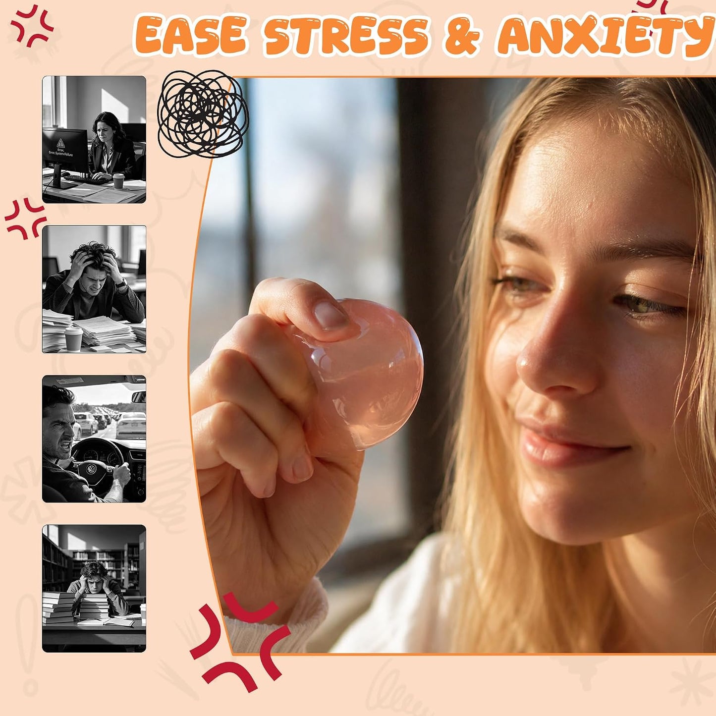 Champagne Coconut Oil Squishy Ball – Slow Rising Stress Ball