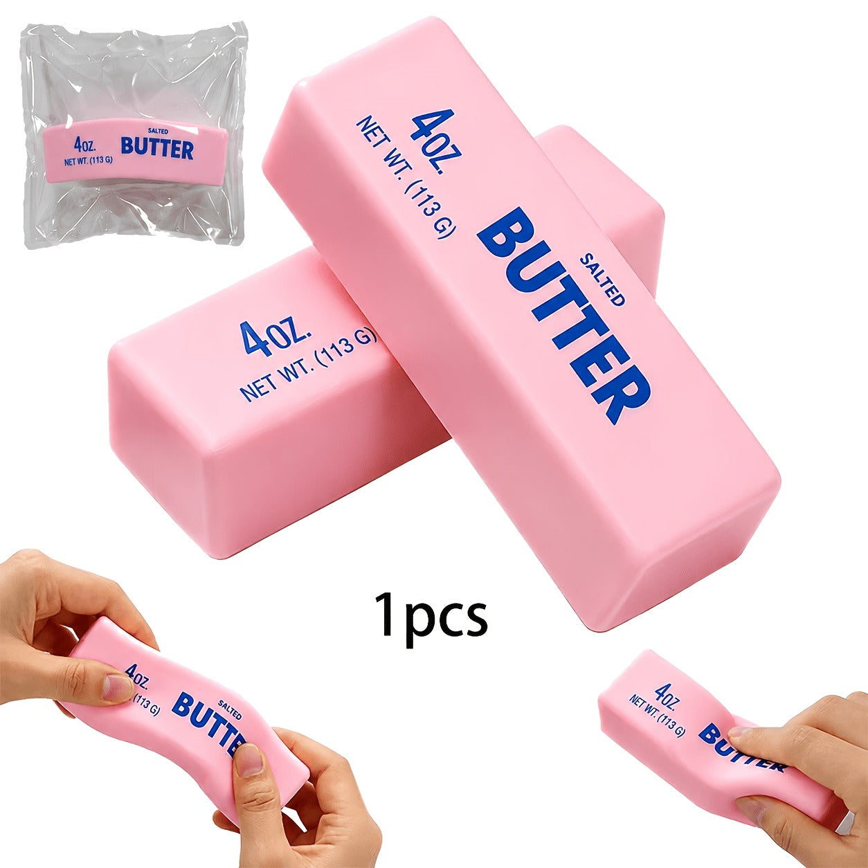 Pink Butter Squishy – Slow Rising Salted Butter Stress Toy