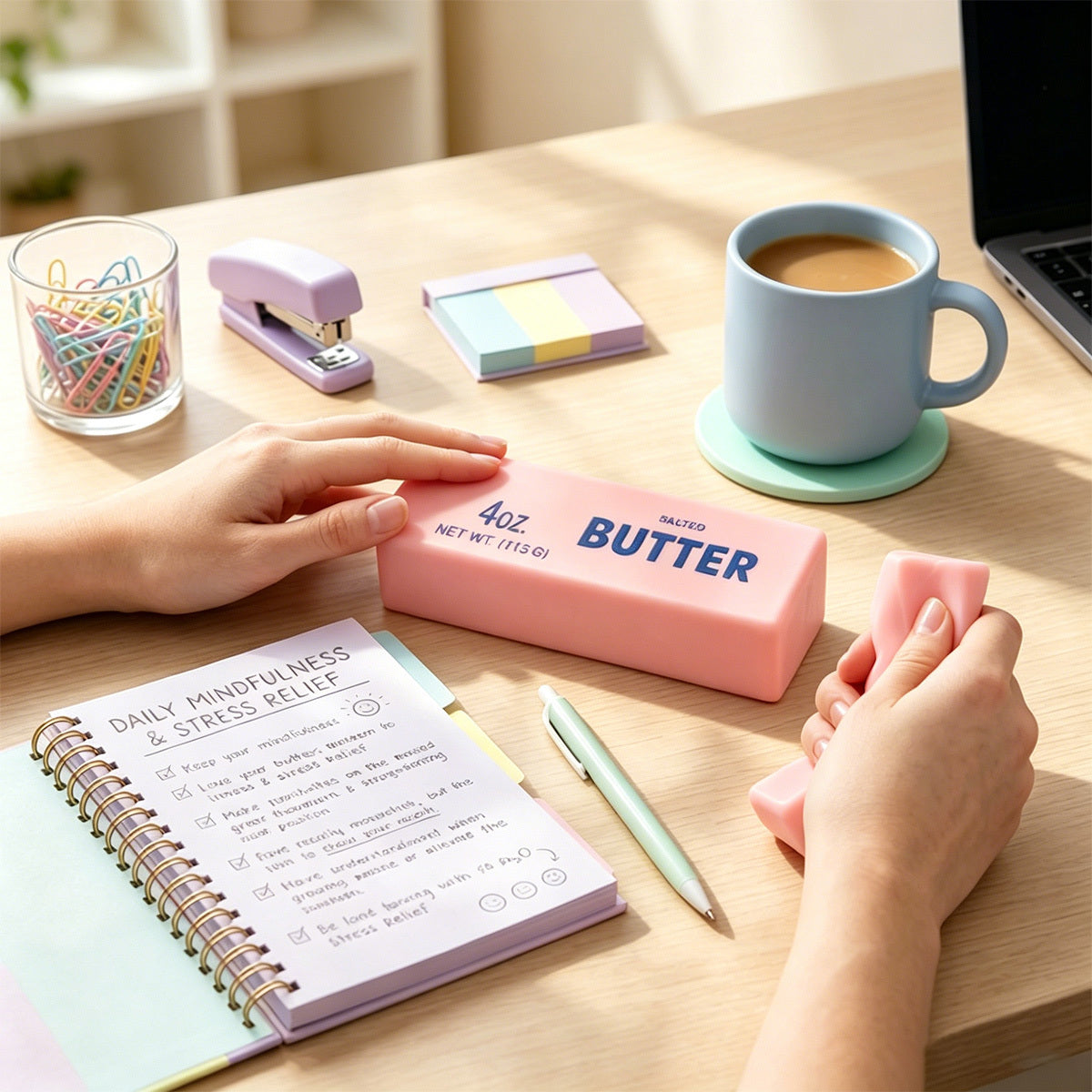 Pink Butter Squishy – Slow Rising Salted Butter Stress Toy