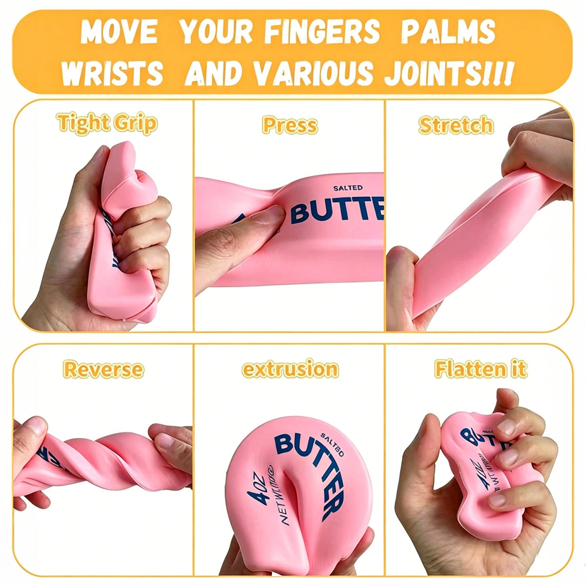 Pink Butter Squishy – Slow Rising Salted Butter Stress Toy