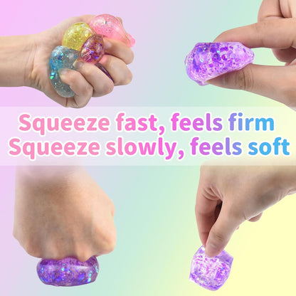 Glitter Cube Squishy – Floating Sparkle Squeeze Toy