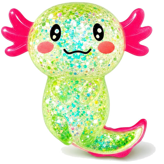 Axolotl Squishy Stress Ball – Glitter Bead Squeeze Toy