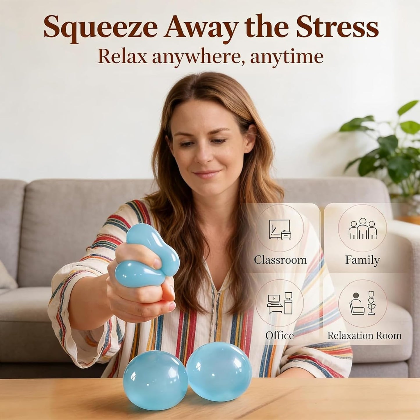 Blue Coconut Oil Squishy Ball – Slow Rising Stress Ball