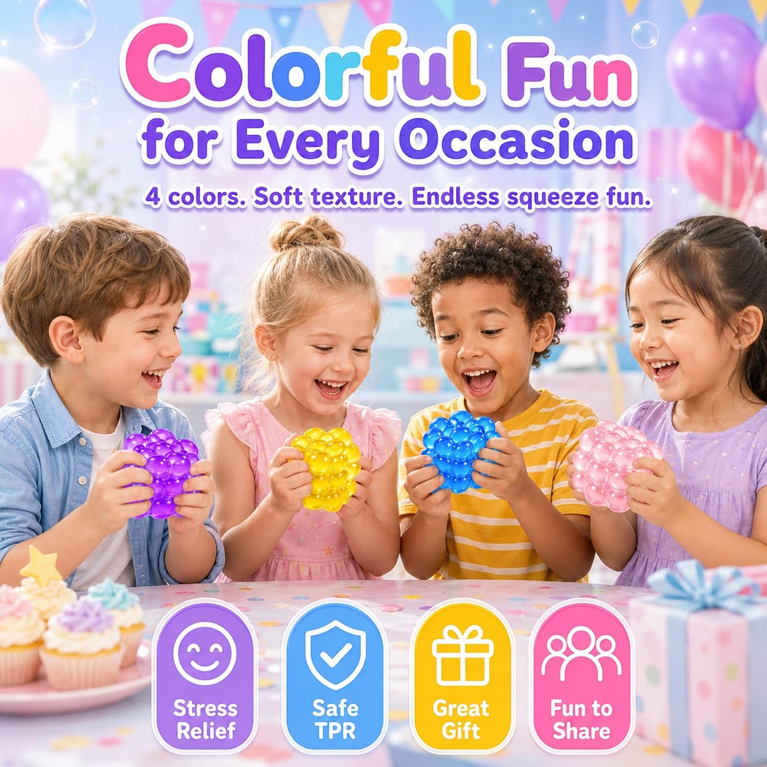 4 colours — fun for every occasion