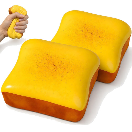 Butter Toast Squishy 2-Pack – Slow Rising Bread Squeeze Toy