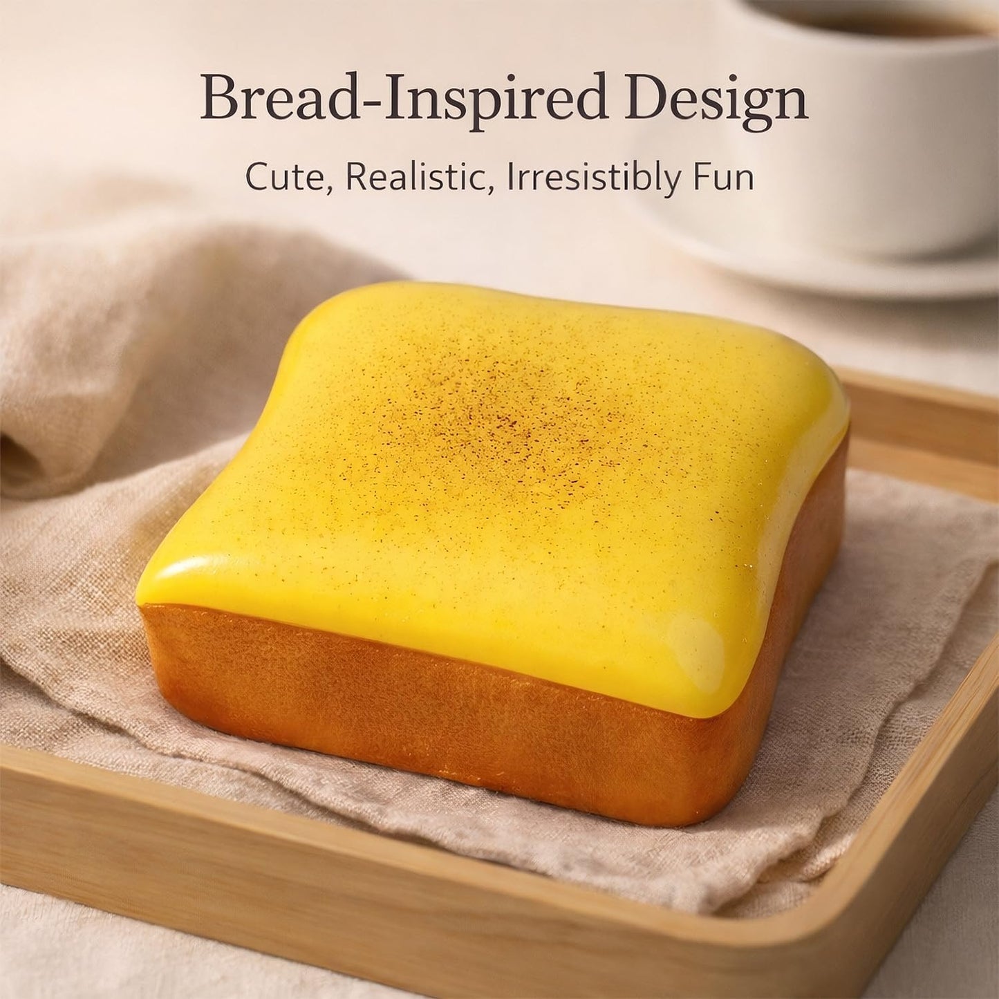 Butter Toast Squishy 2-Pack – Slow Rising Bread Squeeze Toy