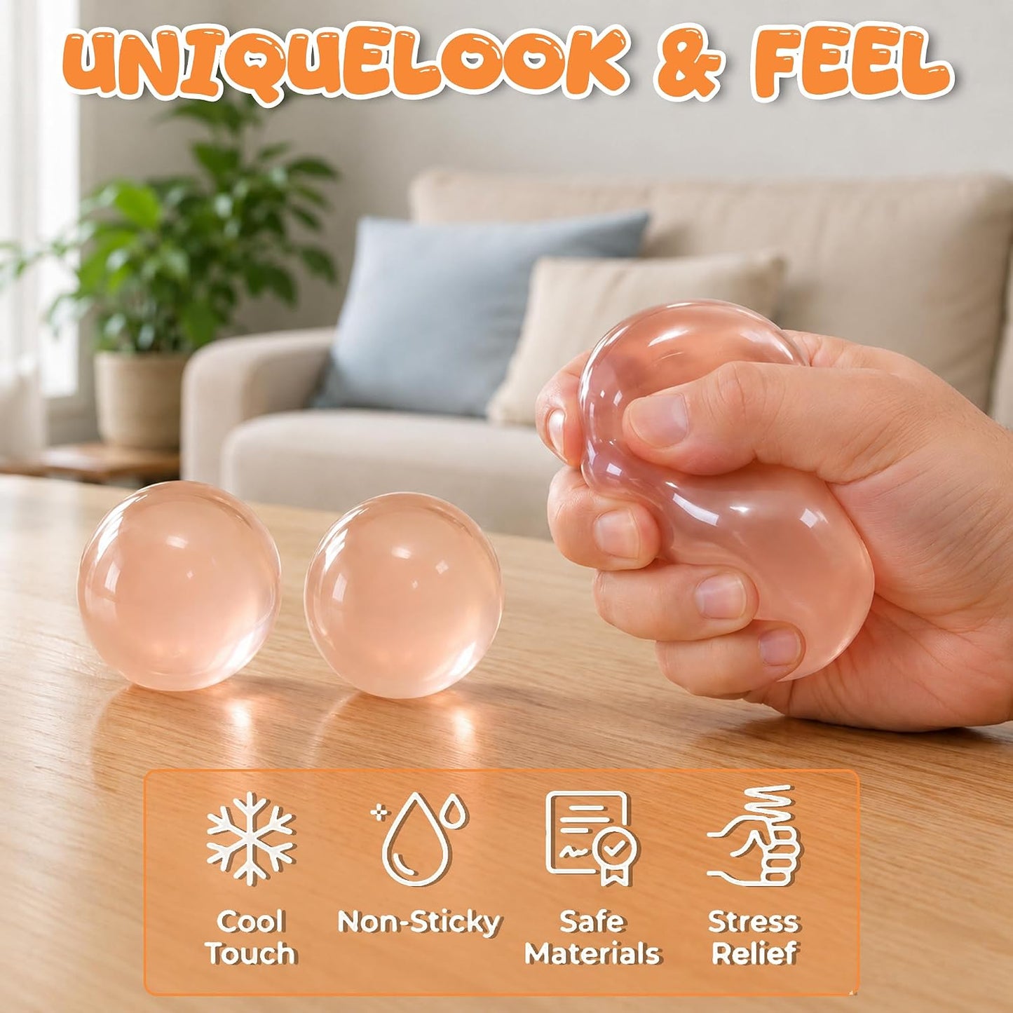 Champagne Coconut Oil Squishy Ball – Slow Rising Stress Ball