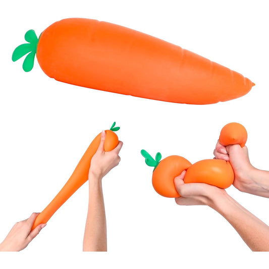 Giant Carrot Squishy – Jumbo 11.5" Stretchy Sensory Toy