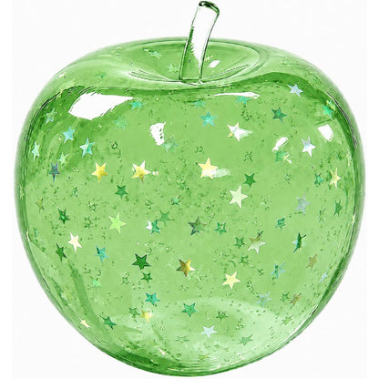 Green Jelly Apple Squishy – Star Glitter Fidget & Desk Decor