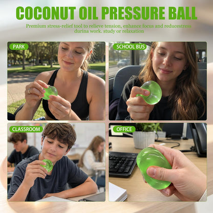 Green Coconut Oil Squishy Ball – Slow Rising Stress Ball