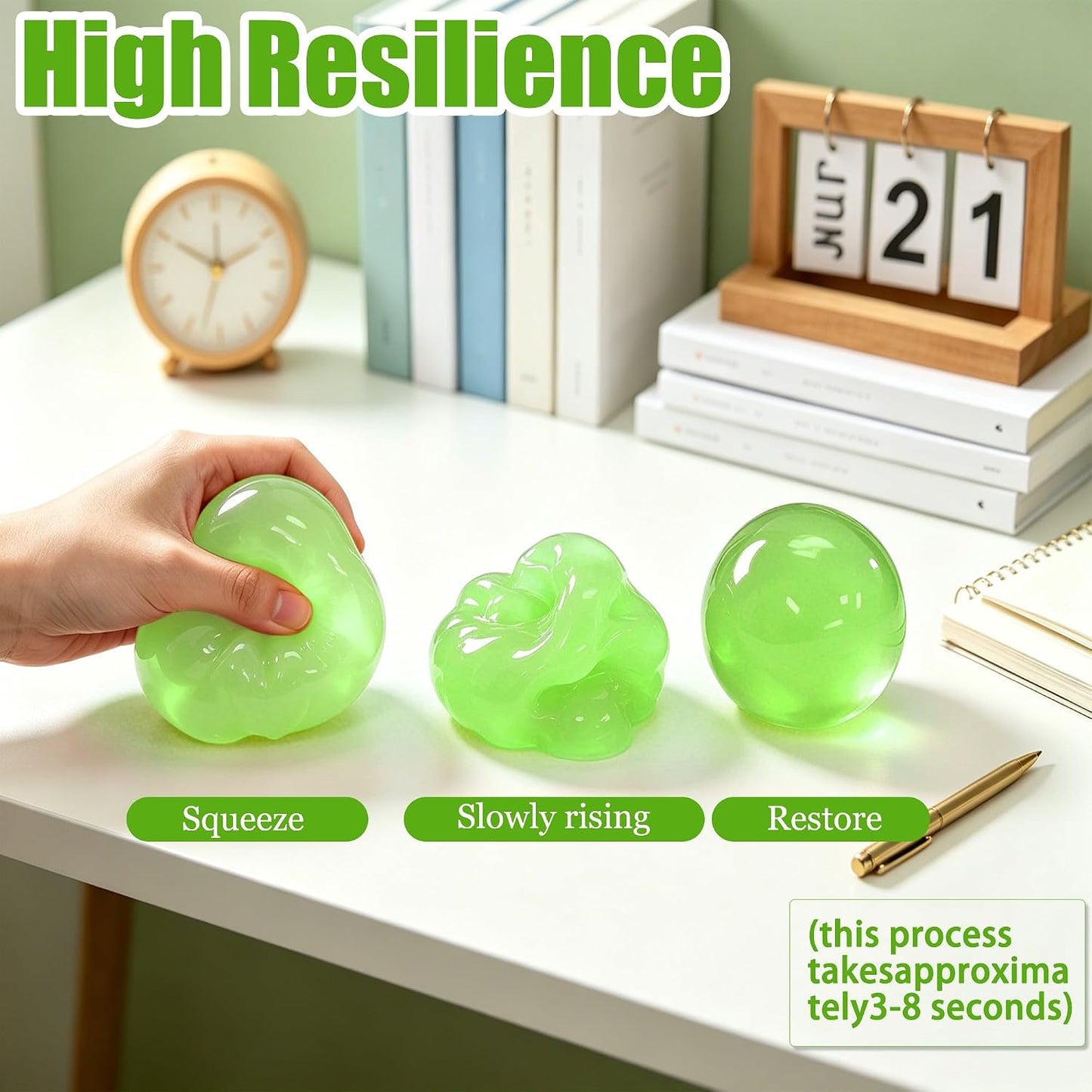 Green Coconut Oil Squishy Ball – Slow Rising Stress Ball