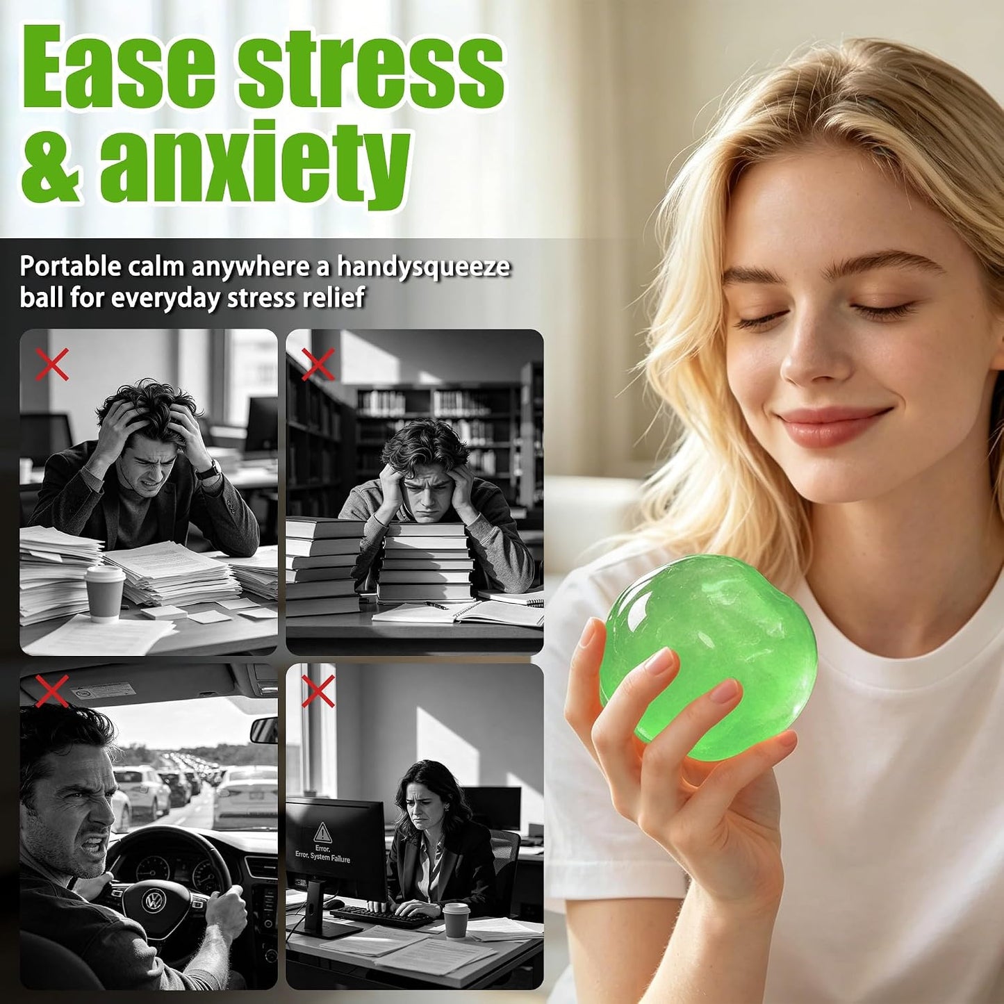 Green Coconut Oil Squishy Ball – Slow Rising Stress Ball