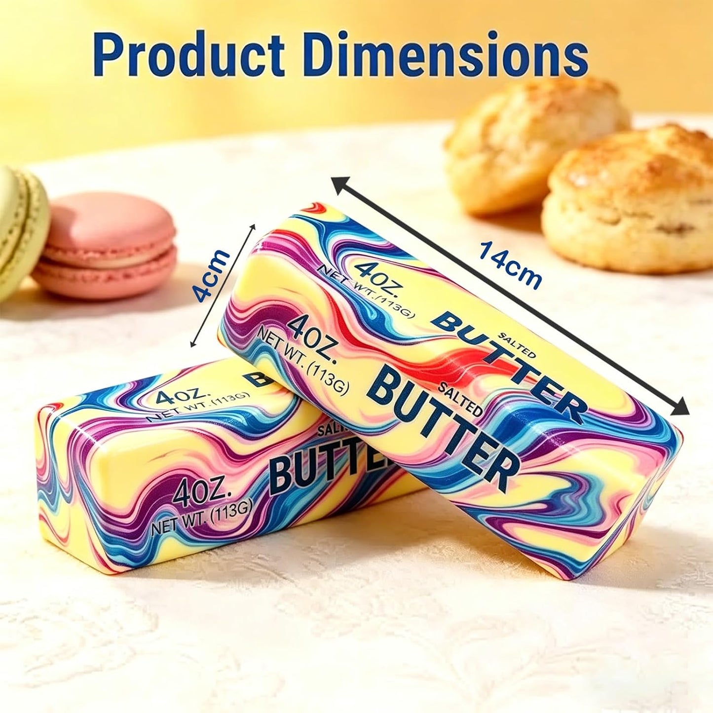 Marble Swirl Butter Squishy – Slow Rising Butter Stick