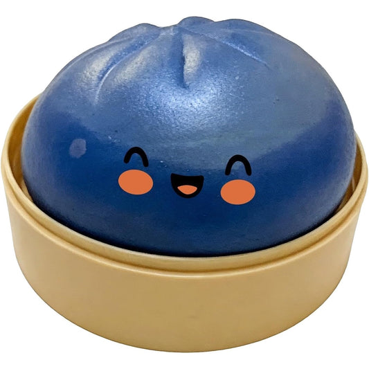 Ocean Blue Glitter Dumpling Squishy – Slow Rising Steamer Box Squeeze Toy