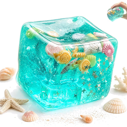 Ocean Seashell Coconut Oil Cube – Marine Squishy Squeeze Toy