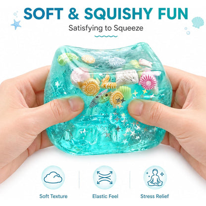 Ocean Seashell Coconut Oil Cube – Marine Squishy Squeeze Toy