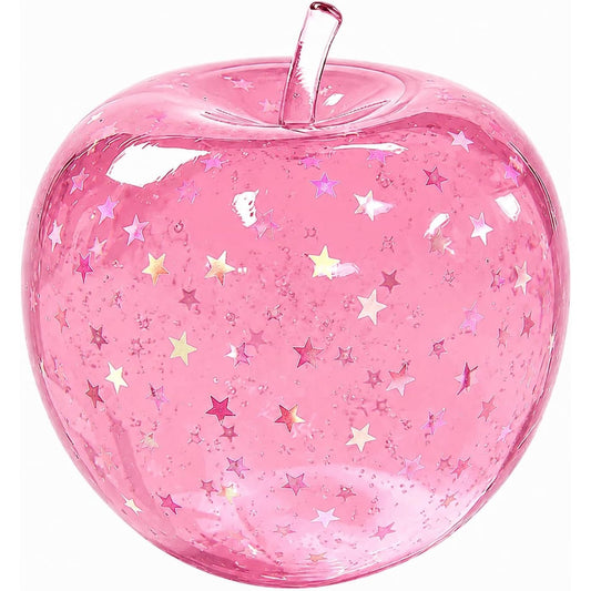 Pink Jelly Apple Squishy – Star Glitter Fidget & Desk Decor