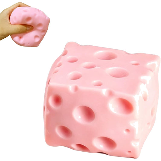 Pink Cheese Squishy – Slow Rising Squeeze Toy