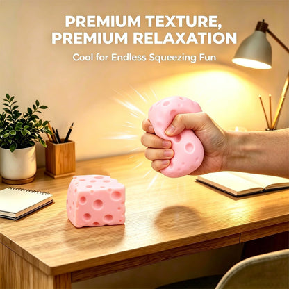Pink Cheese Squishy – Slow Rising Squeeze Toy
