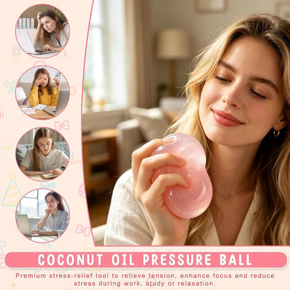 Pink Coconut Oil Squishy Ball – Slow Rising Stress Ball