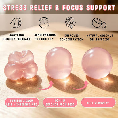 Pink Coconut Oil Squishy Ball – Slow Rising Stress Ball
