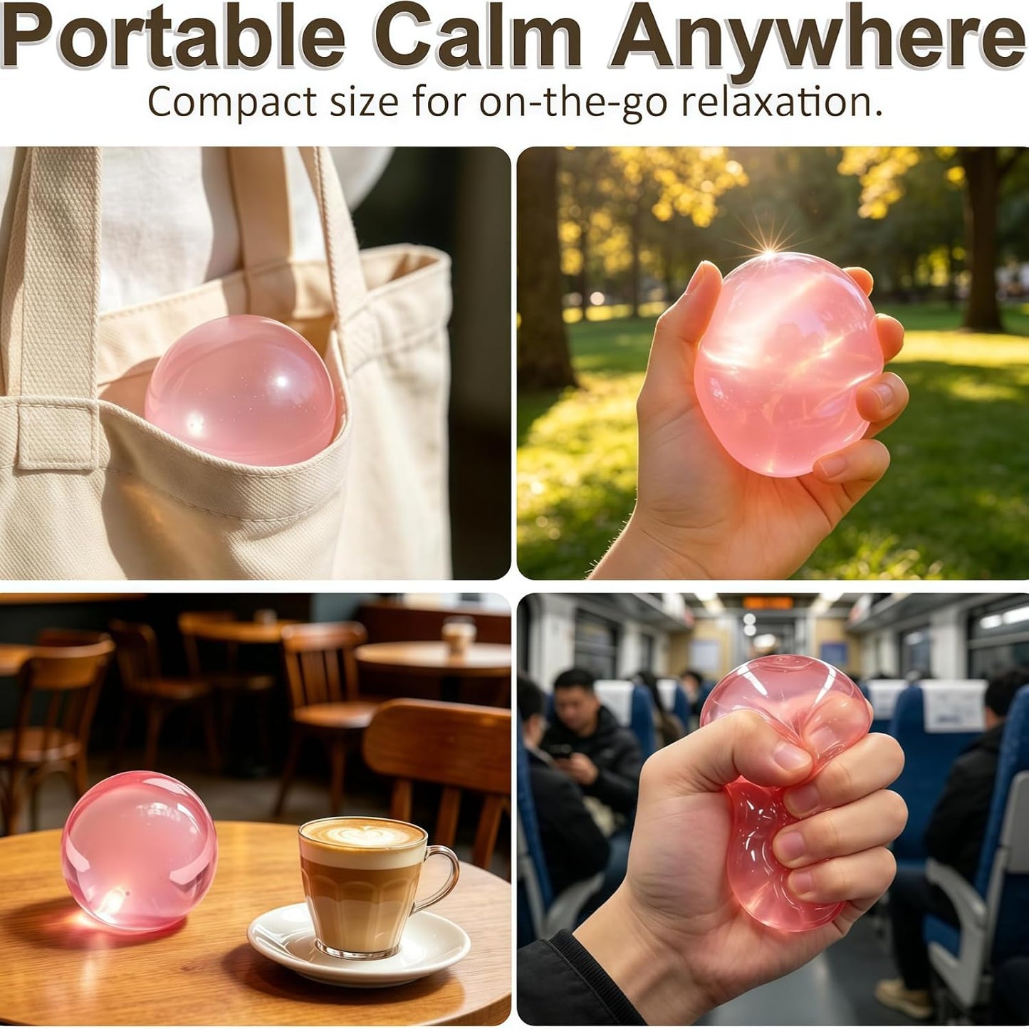 Pink Coconut Oil Squishy Ball – Slow Rising Stress Ball