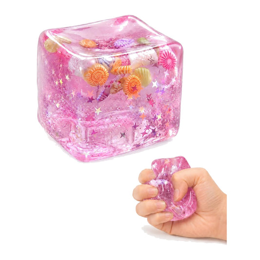 Pink Seashell Ice Cube Squishy – Slow Rising Ocean Squeeze Toy