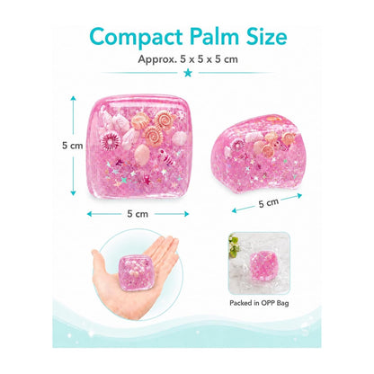 Pink Seashell Ice Cube Squishy – Slow Rising Ocean Squeeze Toy
