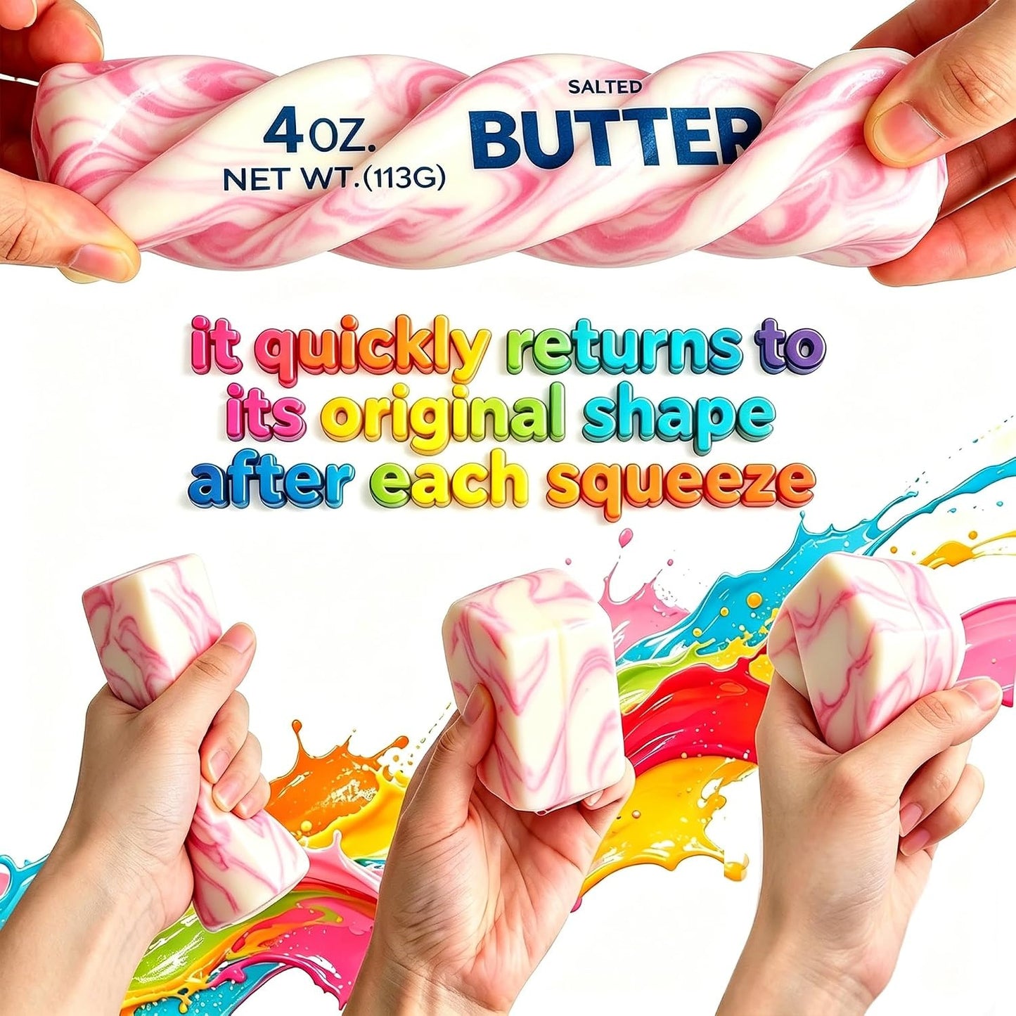 Pink Swirl Butter Squishy – Slow Rising Butter Stick