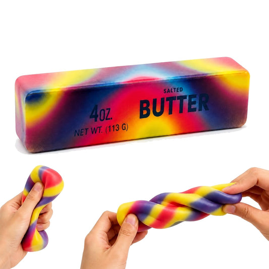 Rainbow Butter Squishy – Slow Rising Tie-Dye Butter Stick