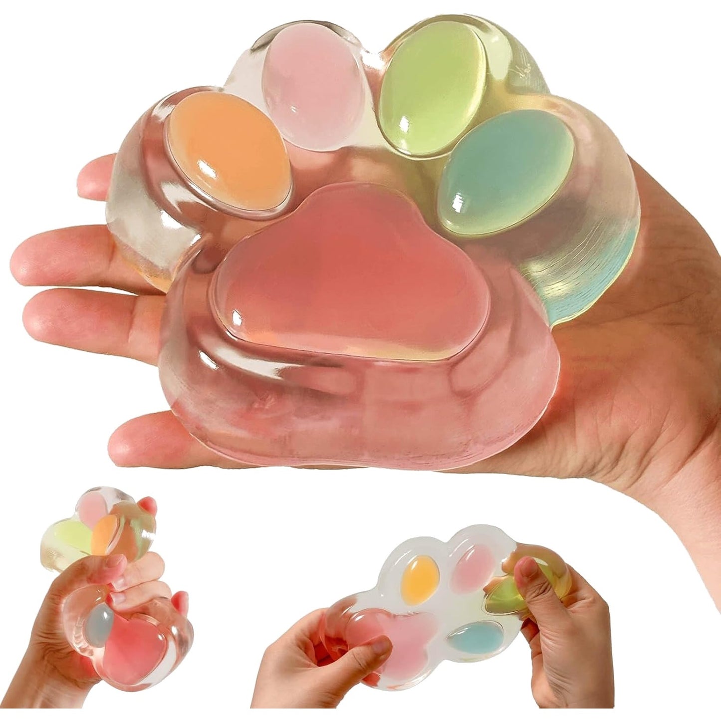 Rainbow Cat Paw Squishy – Jumbo 5" Slow Rising Squeeze Toy