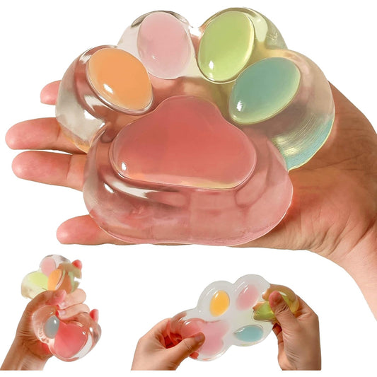 Rainbow Cat Paw Squishy – Jumbo 5" Slow Rising Squeeze Toy