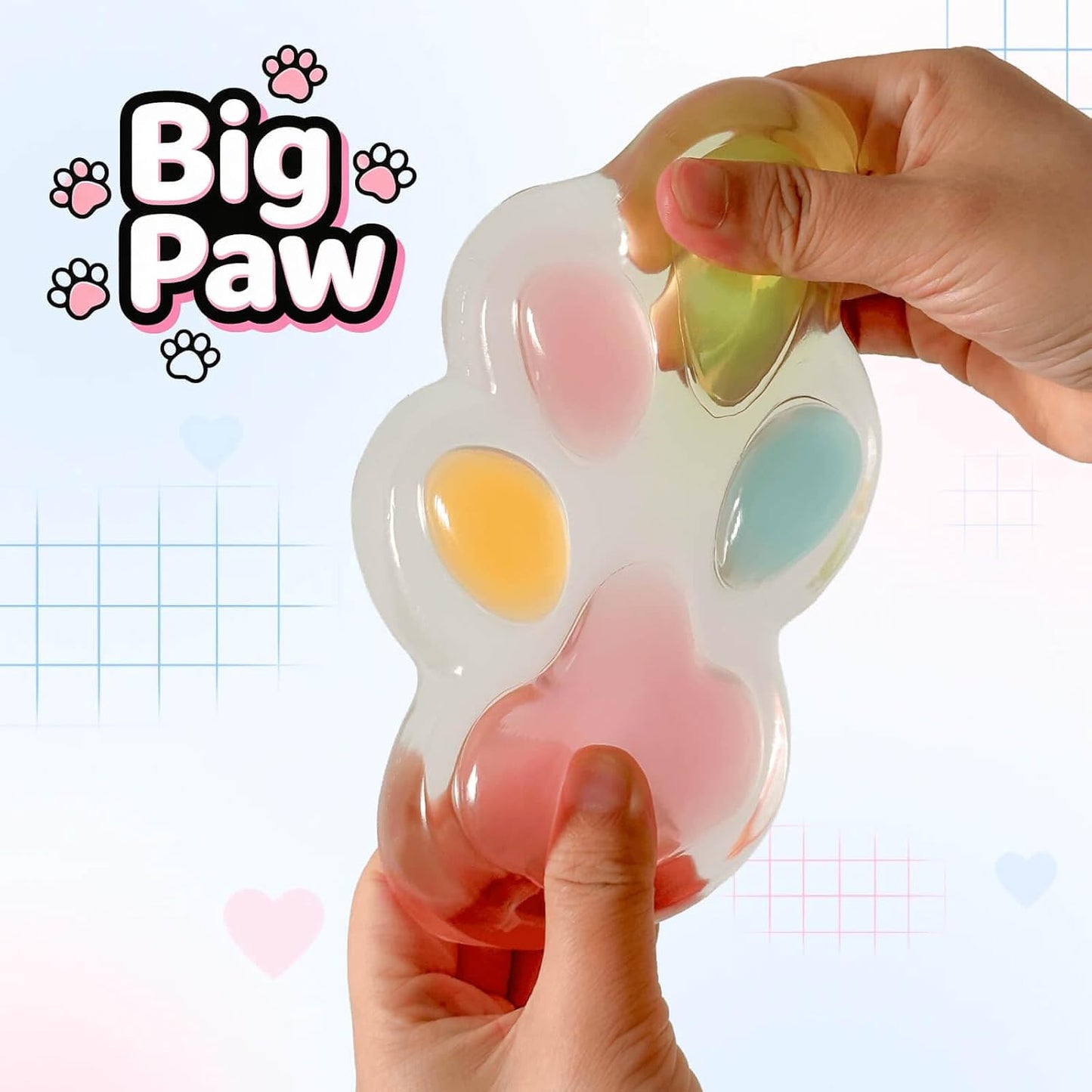 Rainbow Cat Paw Squishy – Jumbo 5" Slow Rising Squeeze Toy