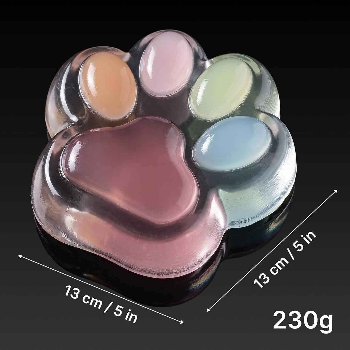 Rainbow Cat Paw Squishy – Jumbo 5" Slow Rising Squeeze Toy