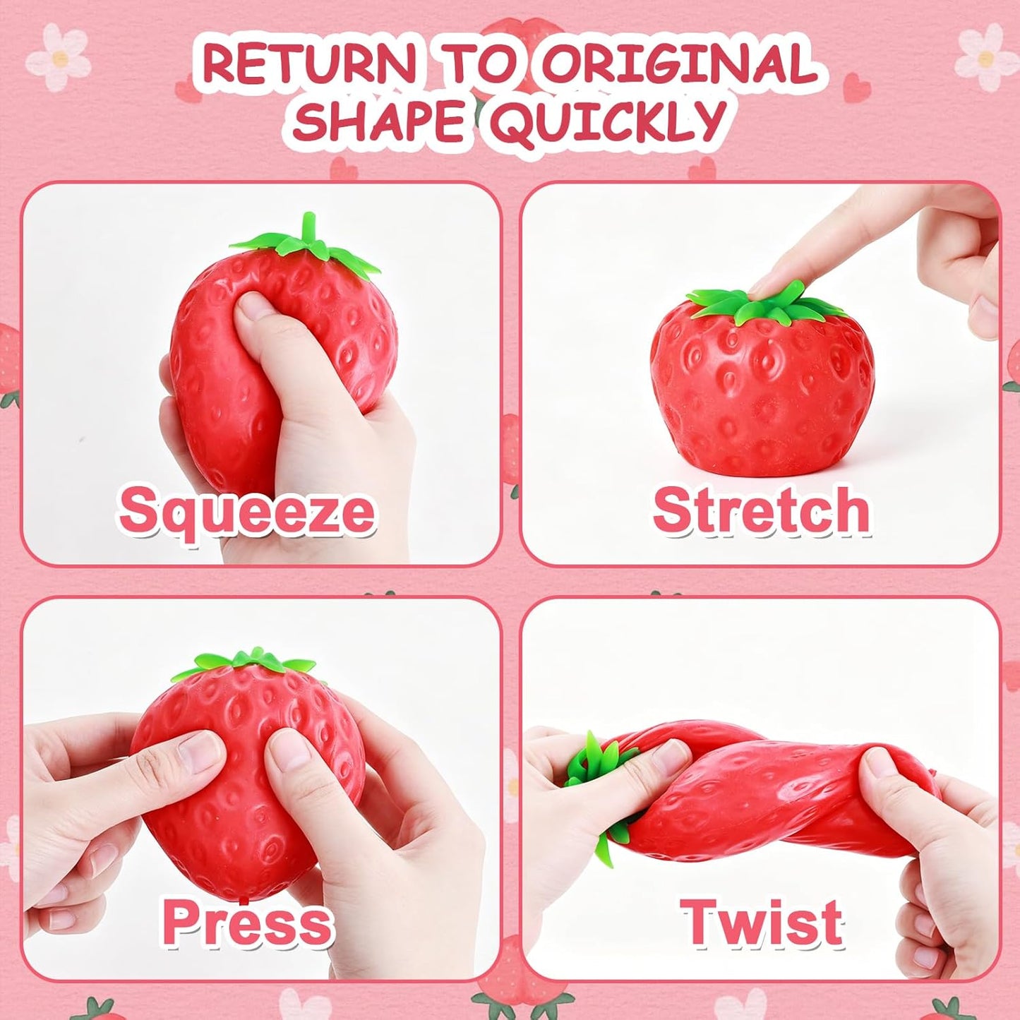 Jumbo Strawberry Squishy – Slow Rising Fruit Squeeze Toy