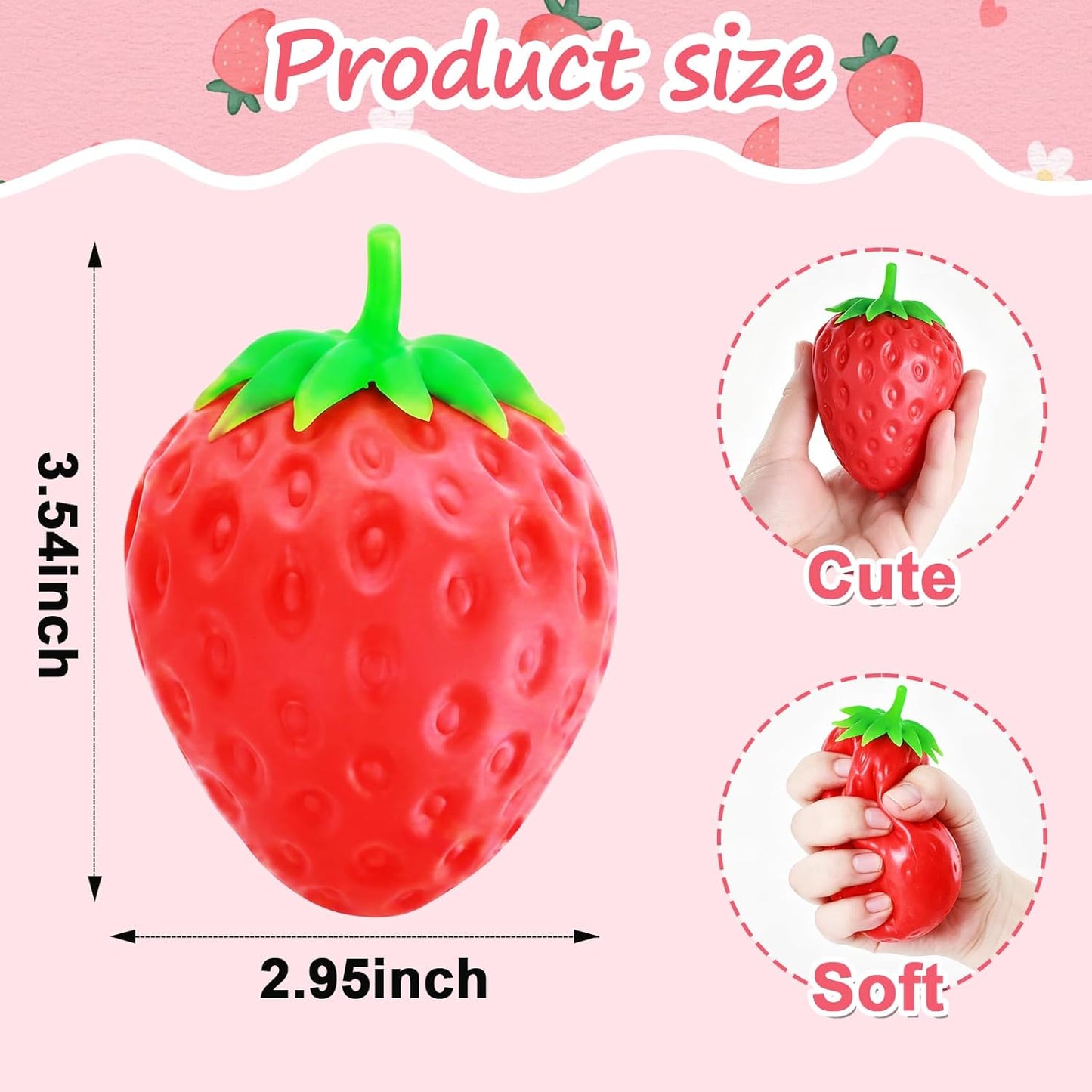 Jumbo Strawberry Squishy – Slow Rising Fruit Squeeze Toy