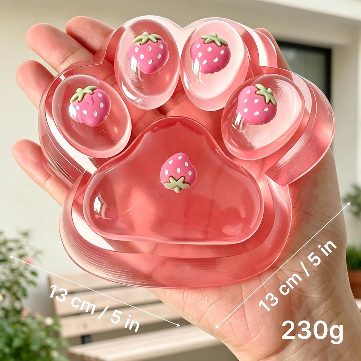 Strawberry Cat Paw Squishy – Jumbo 5" Slow Rising Squeeze Toy