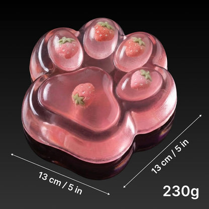 Strawberry Cat Paw Squishy – Jumbo 5" Slow Rising Squeeze Toy