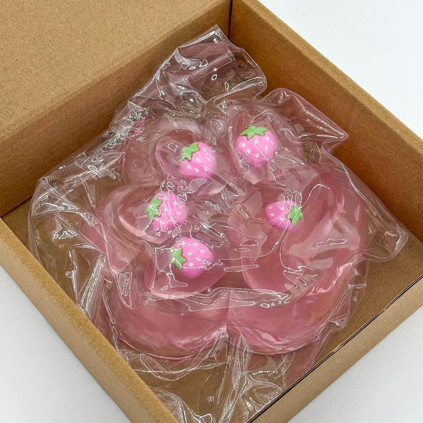 Strawberry Cat Paw Squishy – Jumbo 5" Slow Rising Squeeze Toy