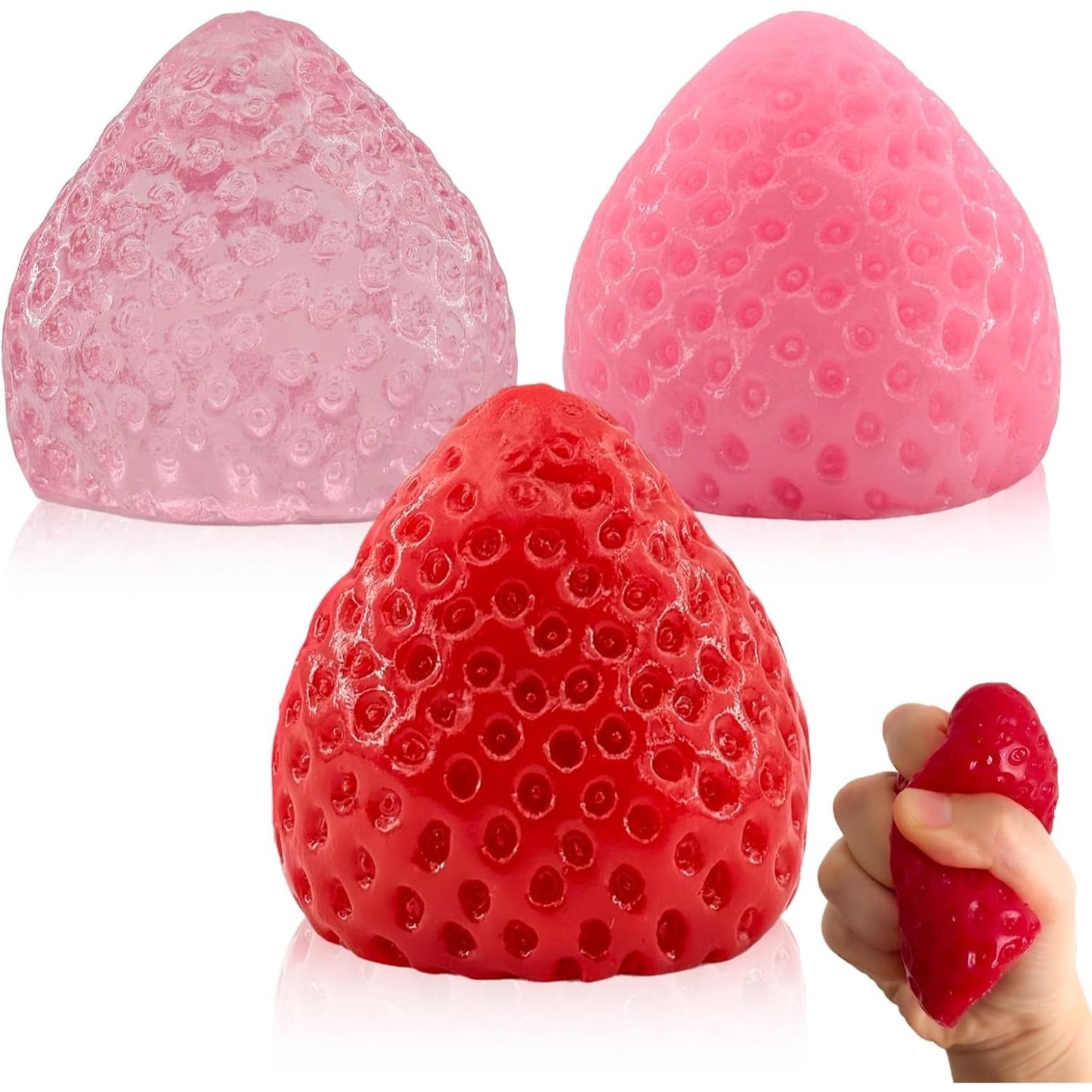Strawberry Taba Squishy – 3-Pack Sensory Squeeze Toys