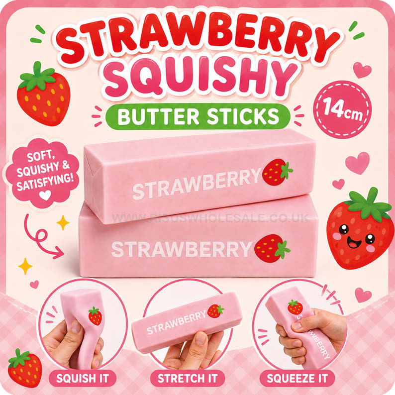 Strawberry Butter Squishy – Slow Rising Pink Butter Stick
