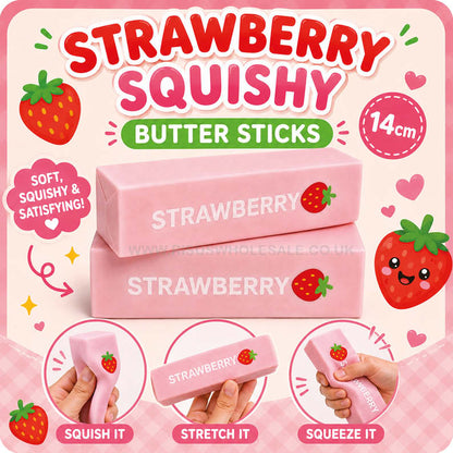 Strawberry Butter Squishy – Slow Rising Pink Butter Stick