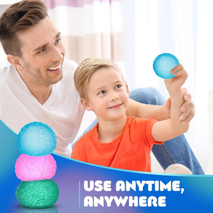 Textured Gel Stress Balls – 3-Pack Sensory Squeeze Toys